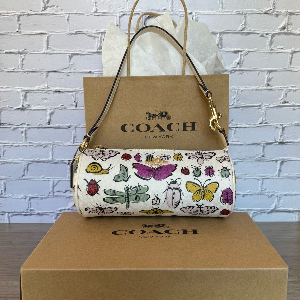 NWT Boxed gift set Coach Nolita Barrel Bag Creature she is small check dimension